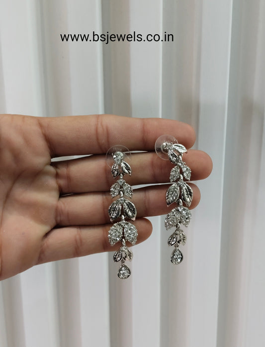 Silver White Bollywood Shubman Earrings