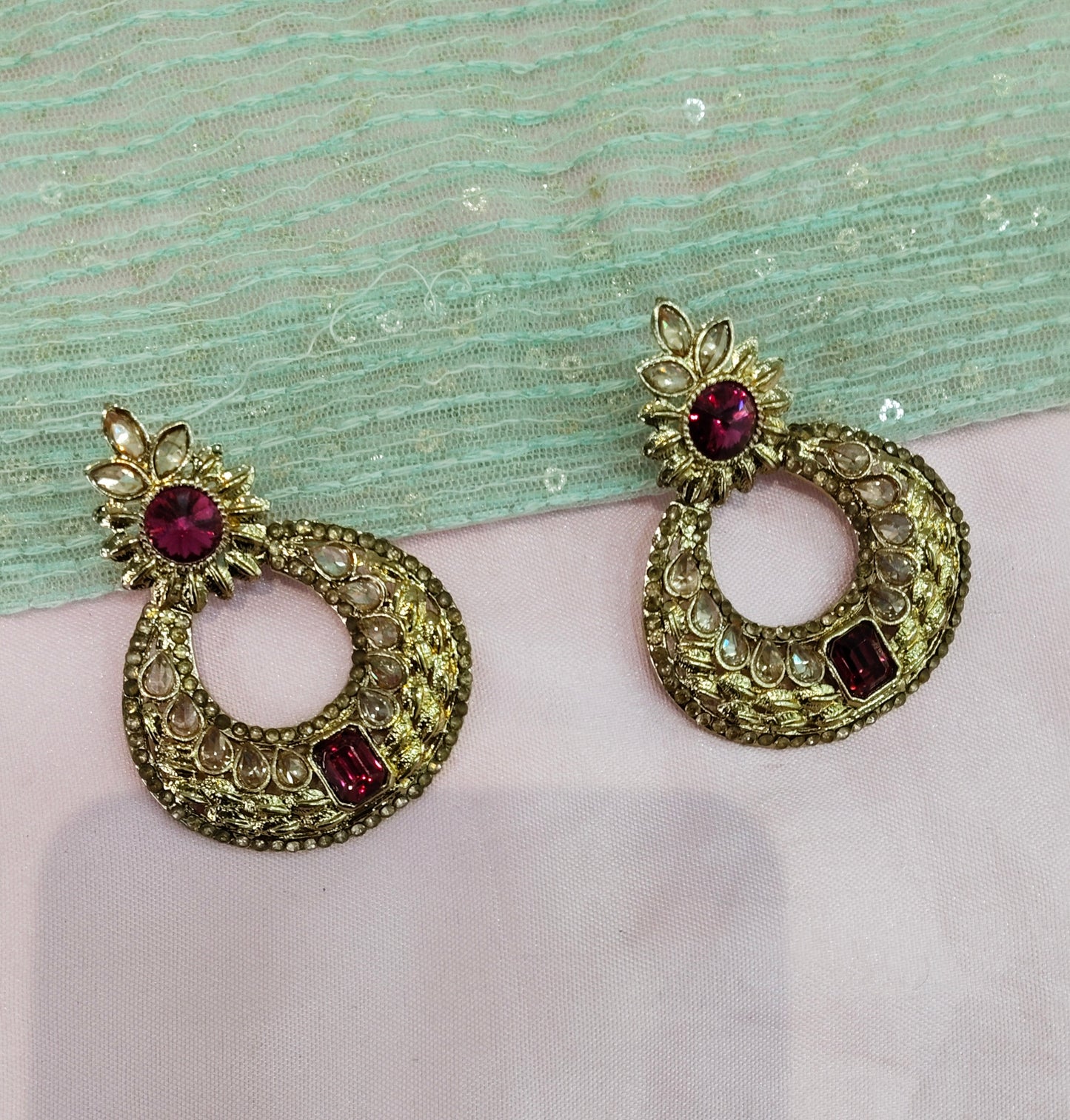 Majenta Bollywood Rahul Earrings