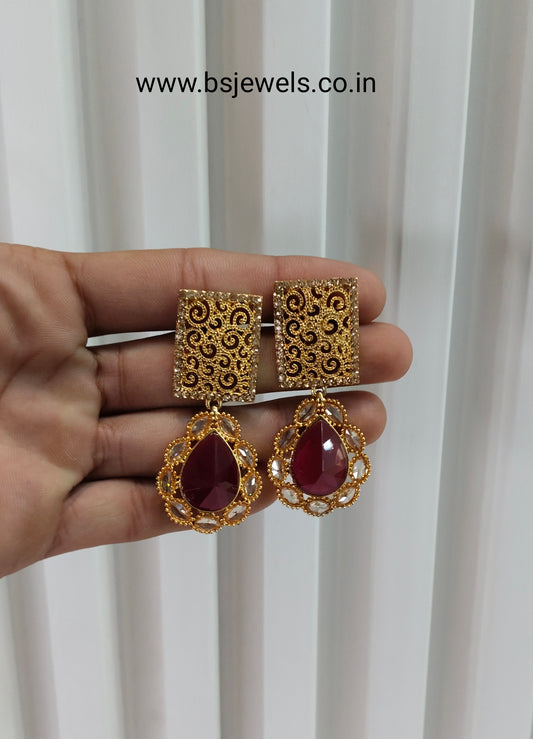 Ruby Bollywood Rahul Earrings