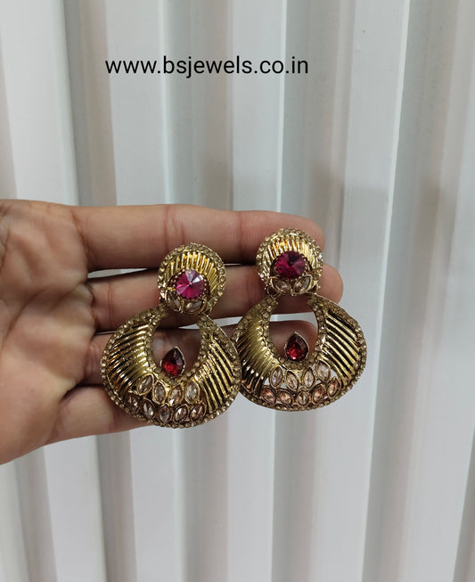 Majenta Bollywood Rahul Earrings