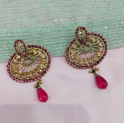 Majenta Bollywood Rahul Earrings