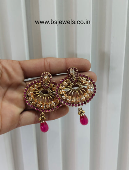 Majenta Bollywood Rahul Earrings