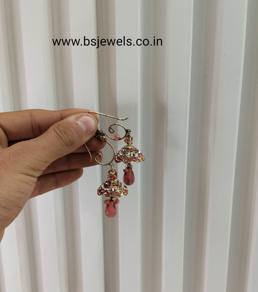 Majenta Jhumki Bollywood Rahul Earrings