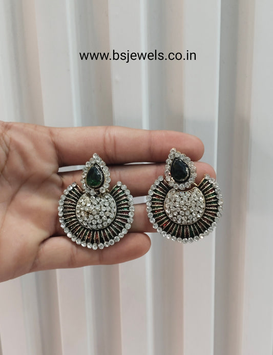 Green Bollywood Sehwag Earrings Jewellery
