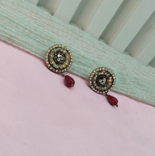 Maroon Bollywood Sehwag Earrings Jewellery