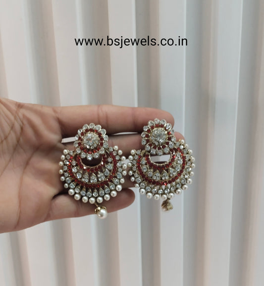 Maroon Bollywood Sachin Earrings Jewellery