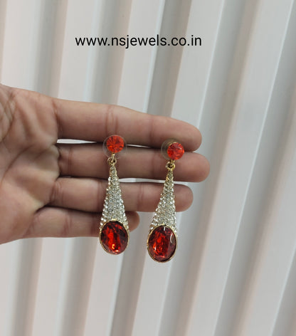 Red Bollywood Sachin Earrings Jewellery