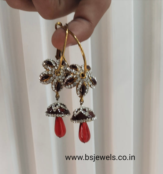 Maroon Bollywood Sachin Earrings Jewellery