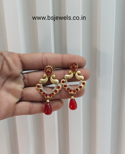 Red Bollywood Sachin Earrings Jewellery