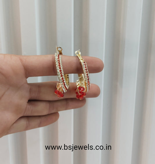 Red Bollywood Sachin Earrings Jewellery
