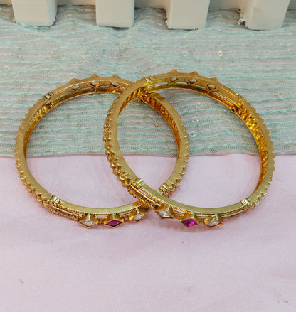 2.6 Size bangles jewelry /Traditional bollywood jewelry/Ruby Gold bangles