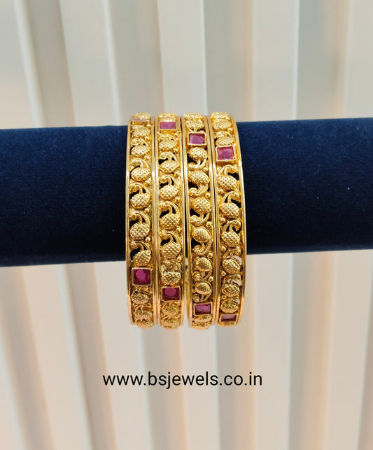 2.6 Size bangles jewelry /Traditional bollywood jewelry/Ruby Gold bangles