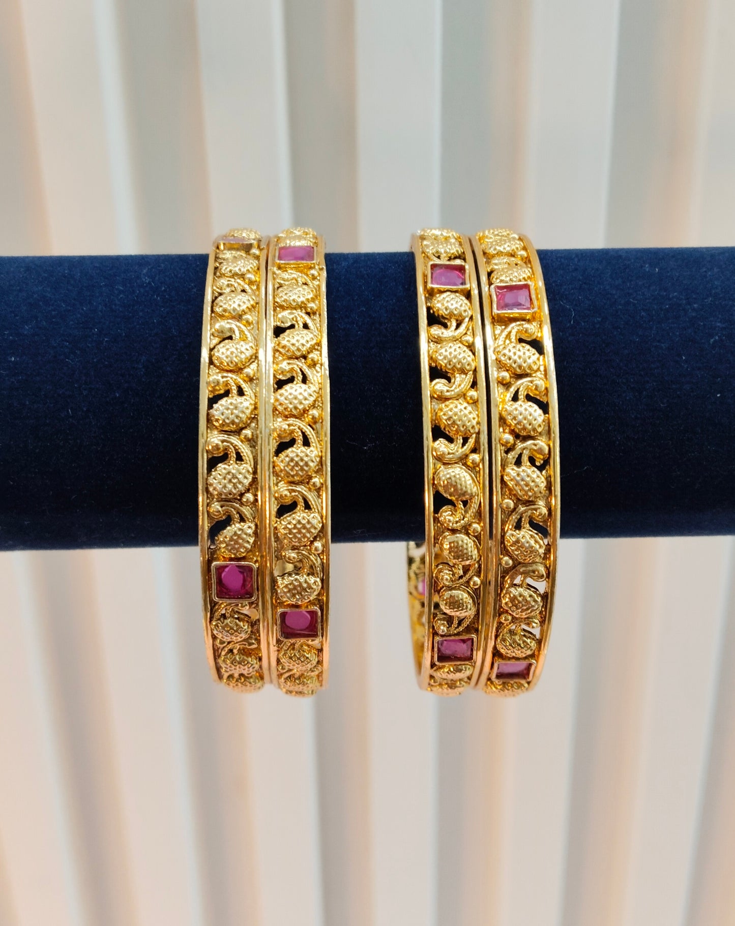 2.6 Size bangles jewelry /Traditional bollywood jewelry/Ruby Gold bangles
