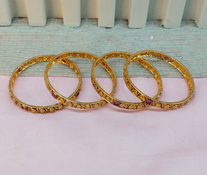 2.6 Size bangles jewelry /Traditional bollywood jewelry/Ruby Gold bangles
