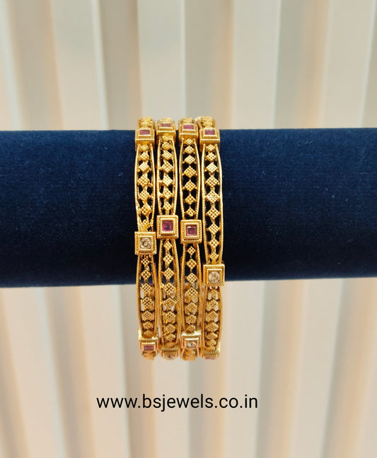 2.6 Size bangles jewelry /Traditional bollywood jewelry/Ruby Gold bangles