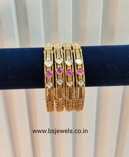 2.8 Size bangles jewelry /Traditional bollywood jewelry/Ruby Gold bangles