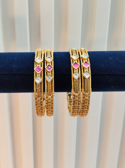 2.8 Size bangles jewelry /Traditional bollywood jewelry/Ruby Gold bangles