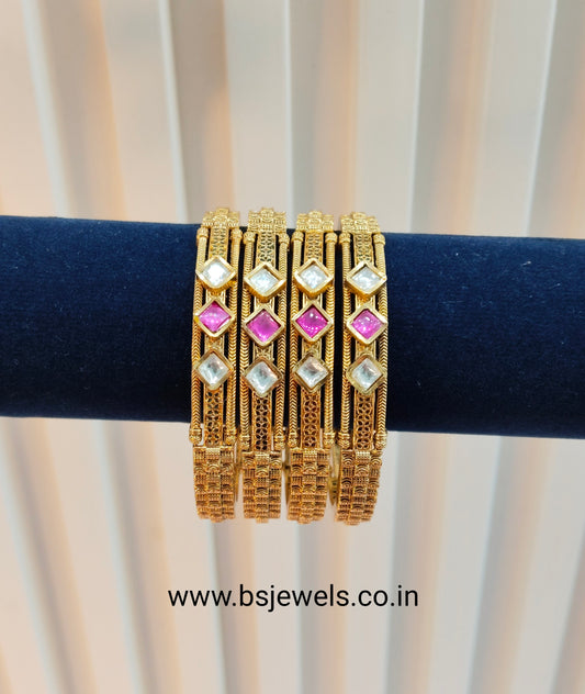 2.4 Size bangles jewelry /Traditional bollywood jewelry/Ruby Gold bangles