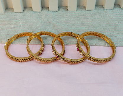 2.4 Size bangles jewelry /Traditional bollywood jewelry/Ruby Gold bangles