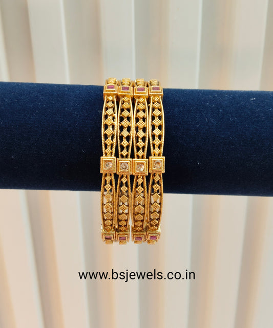 2.4 Size bangles jewelry /Traditional bollywood jewelry/Ruby Gold bangles