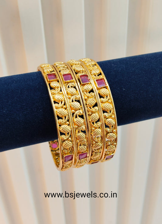 2.4 Size bangles jewelry /Traditional bollywood jewelry/Ruby Gold bangles