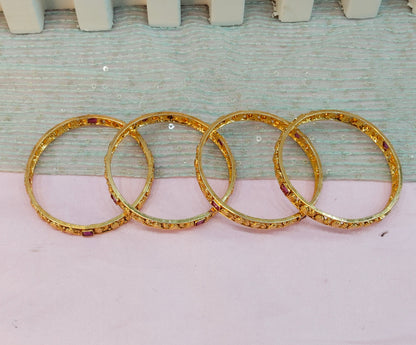 2.4 Size bangles jewelry /Traditional bollywood jewelry/Ruby Gold bangles