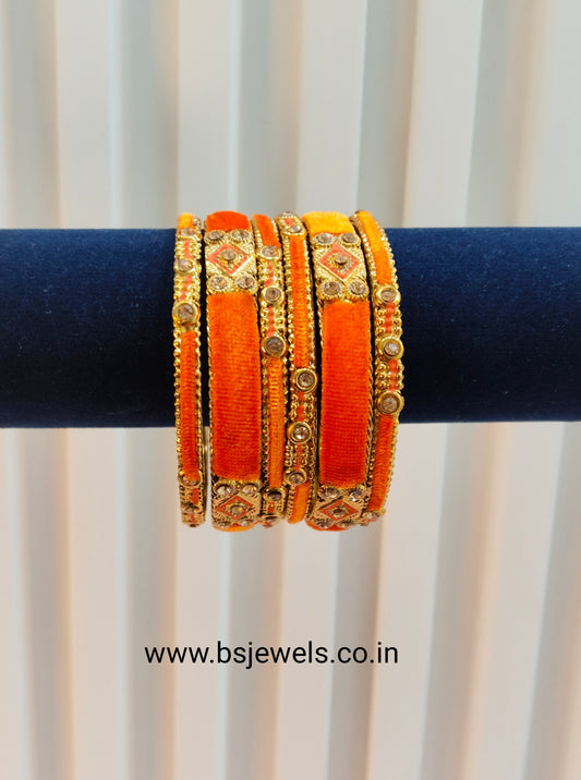 2.6 Size bangles jewelry Set /Traditional bollywood jewelry/Orange Antique bangles