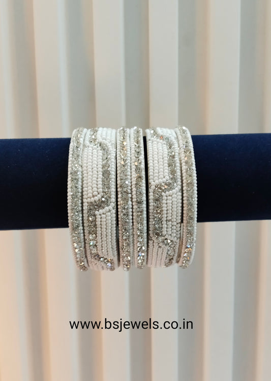 2.6 Size bangles jewelry Set /Traditional bollywood jewelry/Silver White Antique bangles