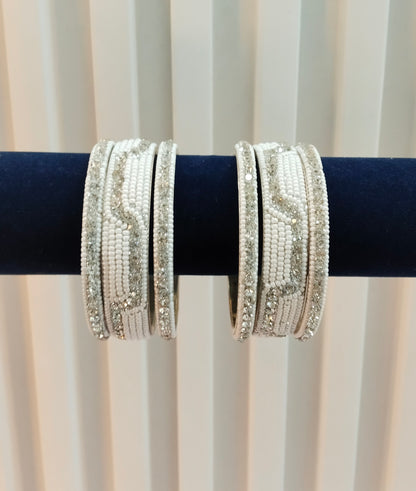 2.6 Size bangles jewelry Set /Traditional bollywood jewelry/Silver White Antique bangles