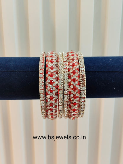 2.6 Size bangles jewelry Set /Traditional bollywood jewelry/Silver Red Antique bangles