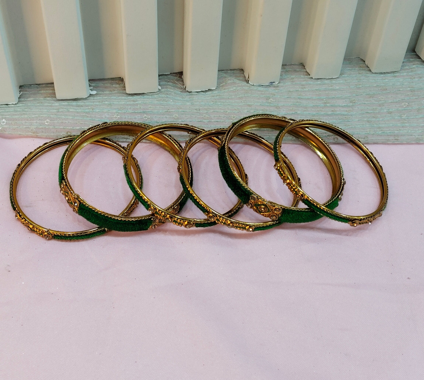 2.6 Size bangles jewelry Set /Traditional bollywood jewelry/Green Antique bangles