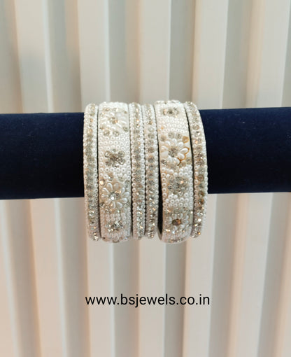 2.6 Size bangles jewelry Set /Traditional bollywood jewelry/Silver White Antique bangles