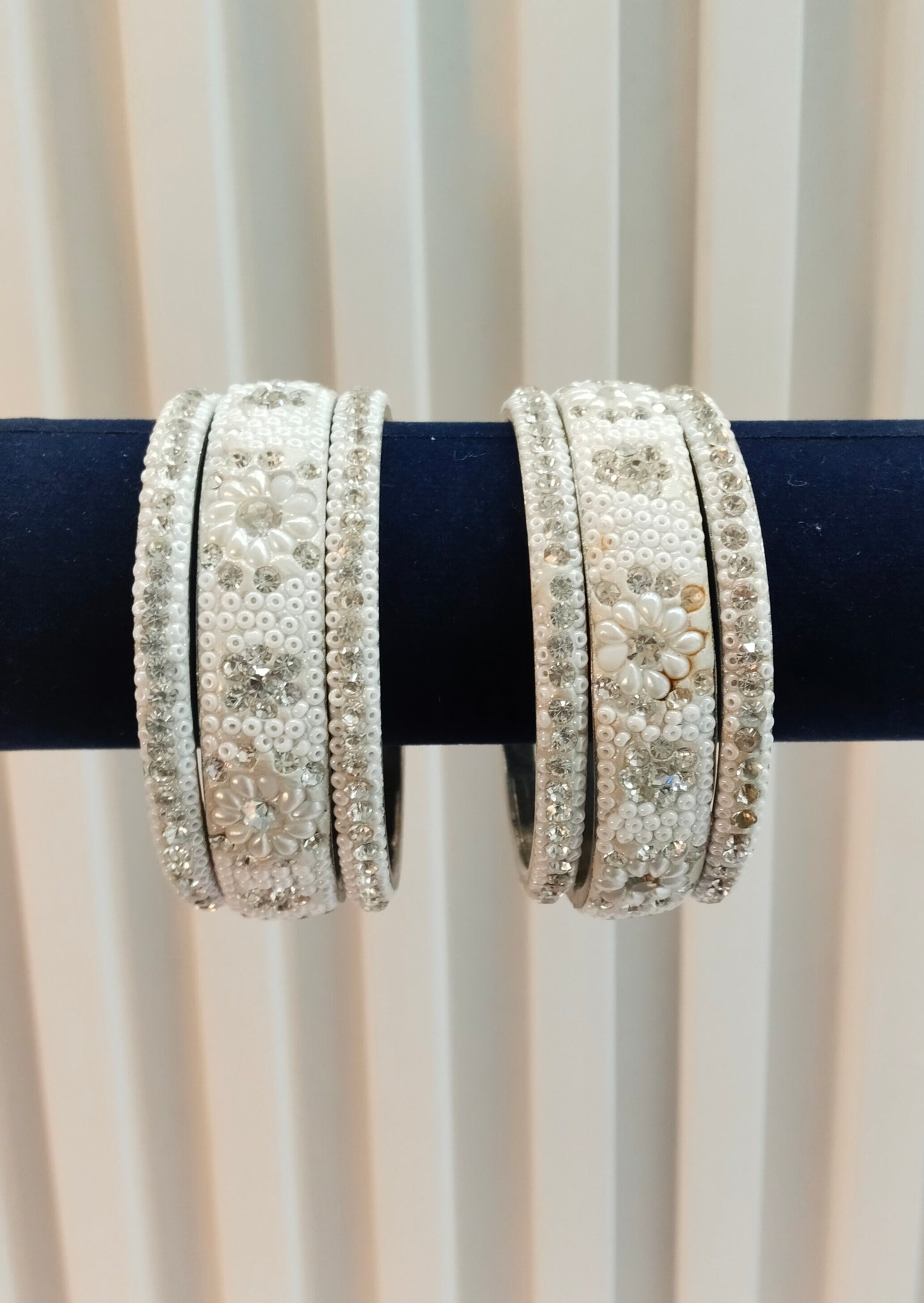 2.6 Size bangles jewelry Set /Traditional bollywood jewelry/Silver White Antique bangles