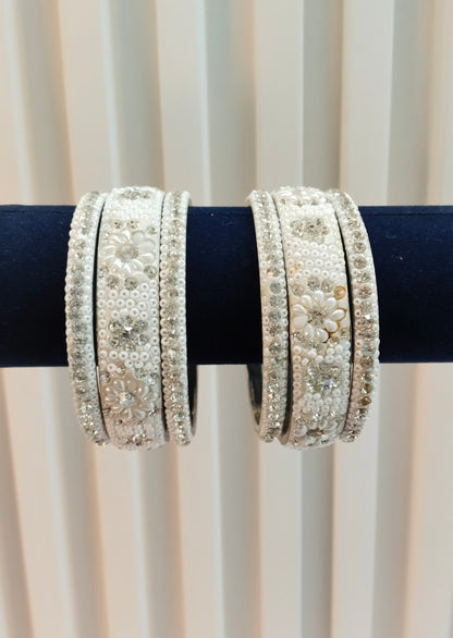 2.6 Size bangles jewelry Set /Traditional bollywood jewelry/Silver White Antique bangles