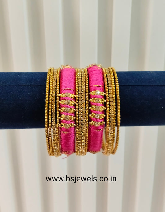2.6 Size bangles jewelry Set /Traditional bollywood jewelry/Majenta Antique bangles