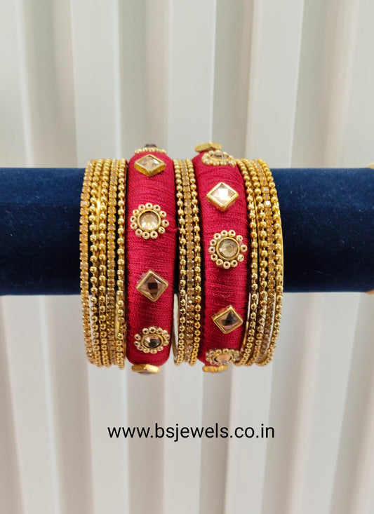 2.6 Size bangles jewelry Set /Traditional bollywood jewelry/Maroon Antique bangles