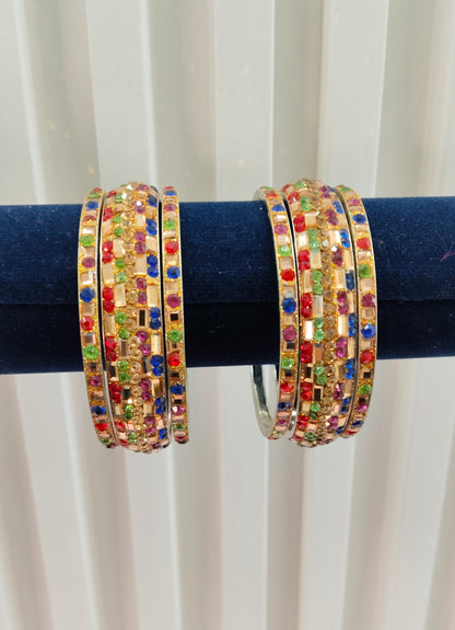 2.6 Size bangles jewelry Set /Traditional bollywood jewelry/Multi Color Antique bangles