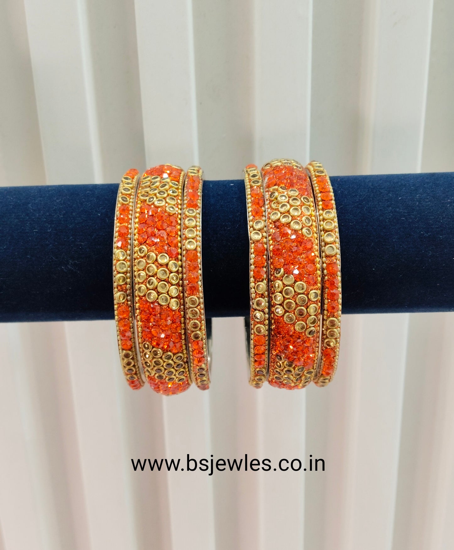 2.6 Size bangles jewelry Set /Traditional bollywood jewelry/Orange Antique bangles