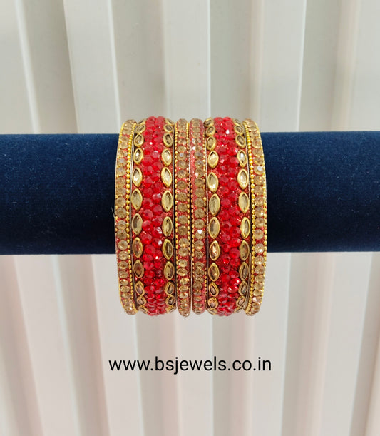 2.6 Size bangles jewelry Set /Traditional bollywood jewelry/Red Antique bangles