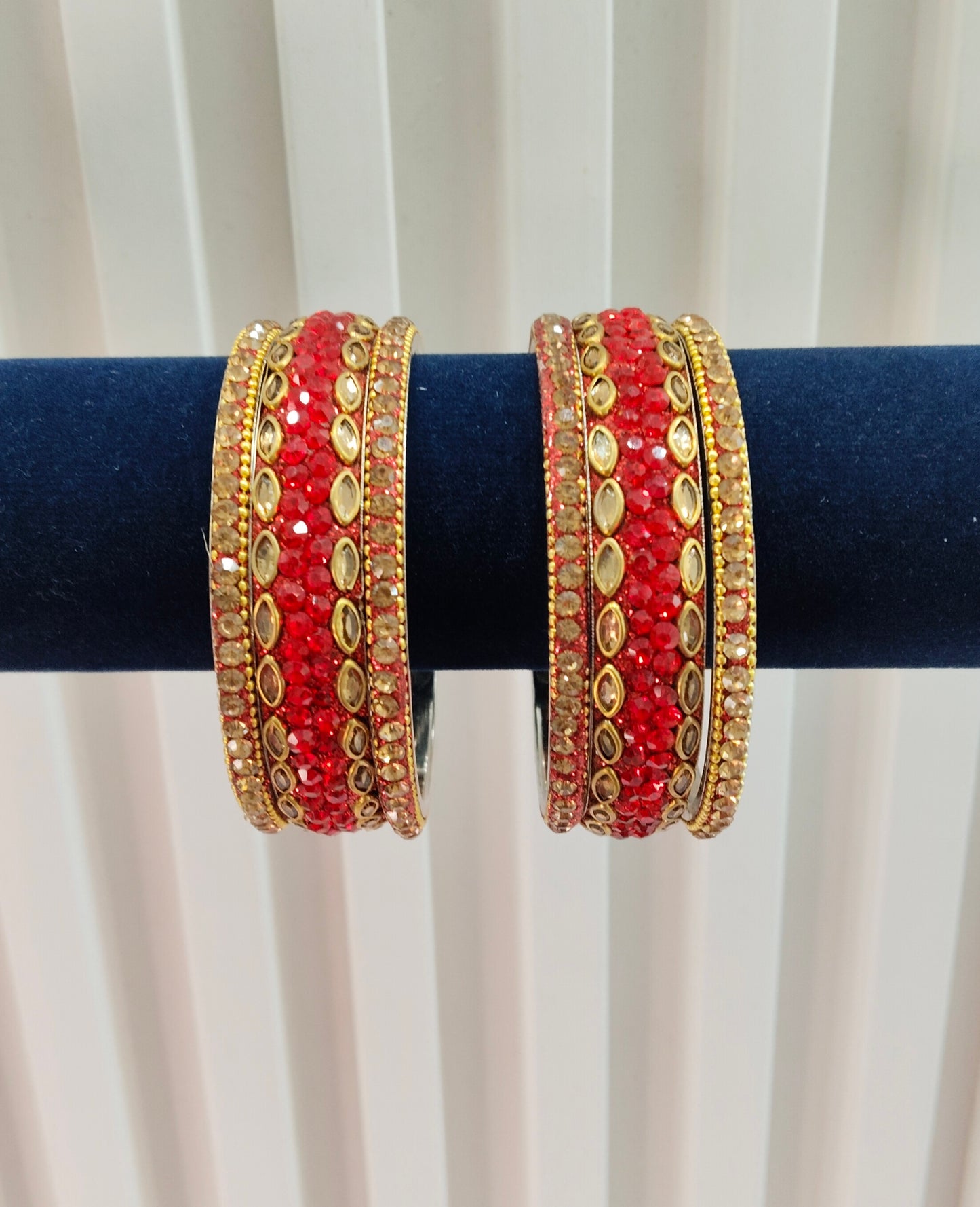 2.6 Size bangles jewelry Set /Traditional bollywood jewelry/Red Antique bangles