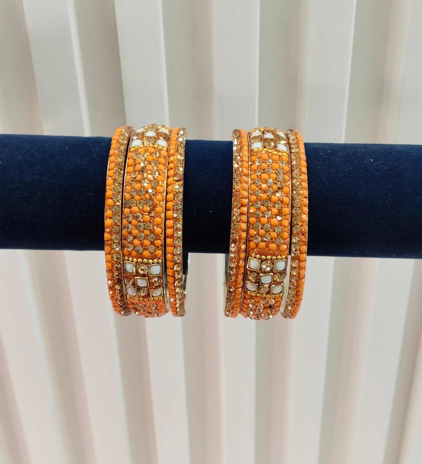 2.6 Size bangles jewelry Set /Traditional bollywood jewelry/Orange Peach Antique bangles