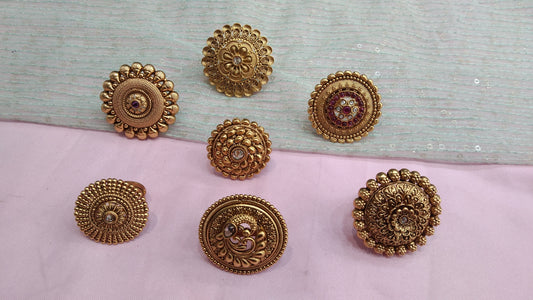 Gold Cocktail Finger Rings