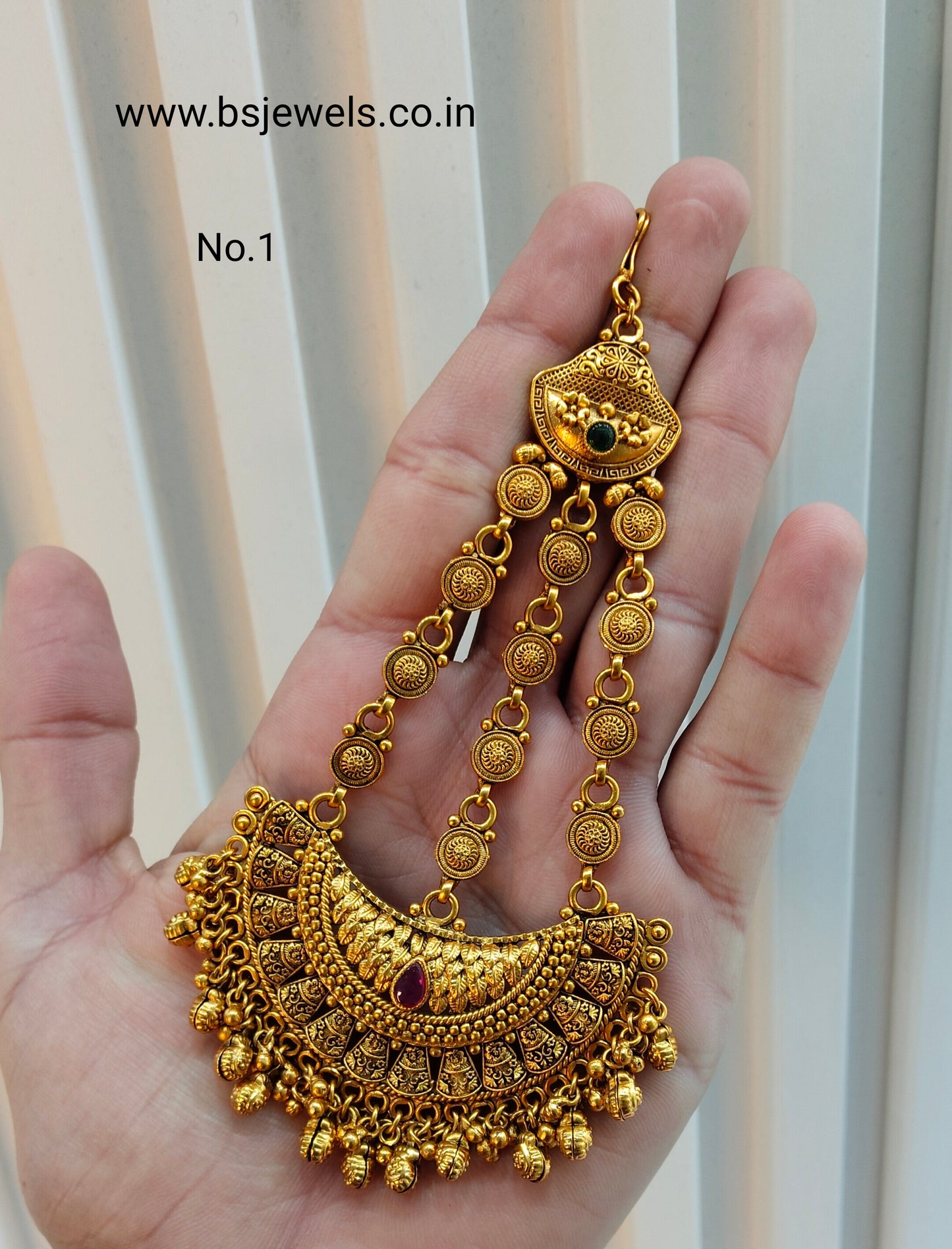 Gold Jhumar Headpassa Bridal Passa/Pakistani side Headpiece