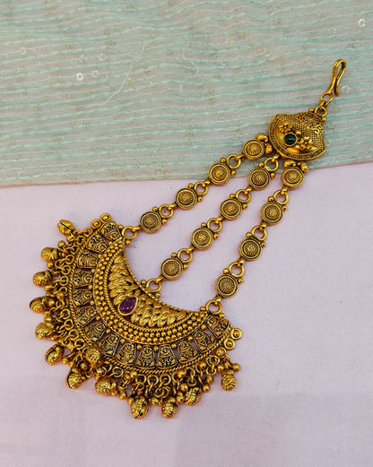 Gold Jhumar Headpassa Bridal Passa/Pakistani side Headpiece