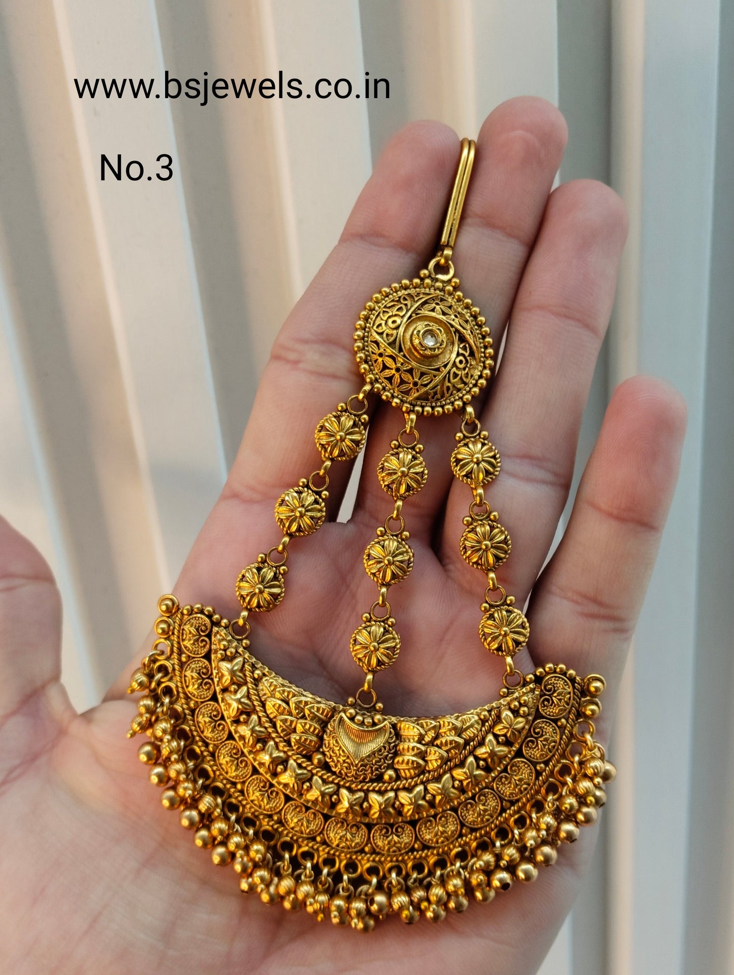 Gold Jhumar Headpassa Bridal Passa/Pakistani side Headpiece