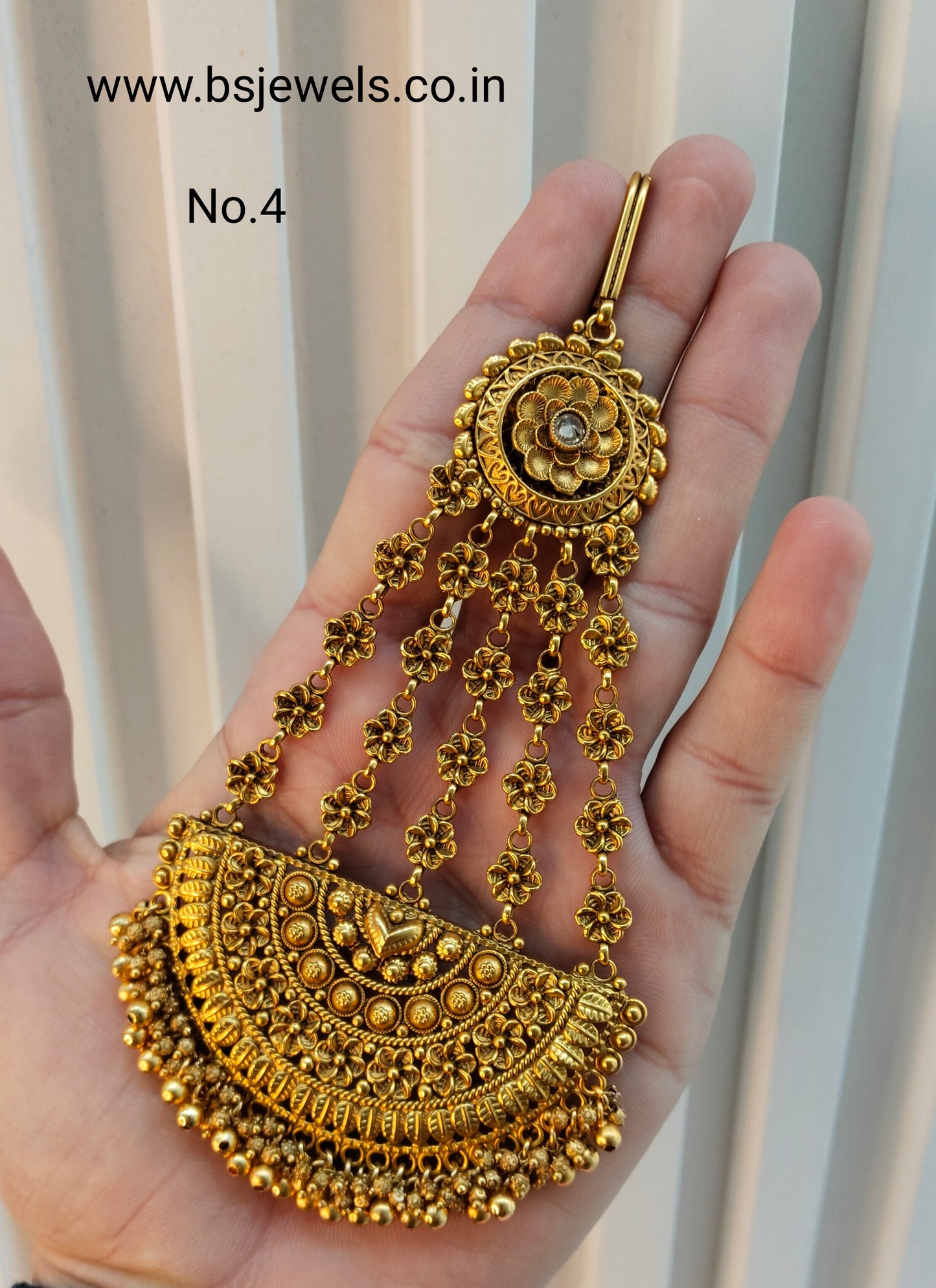 Gold Jhumar Headpassa Bridal Passa/Pakistani side Headpiece