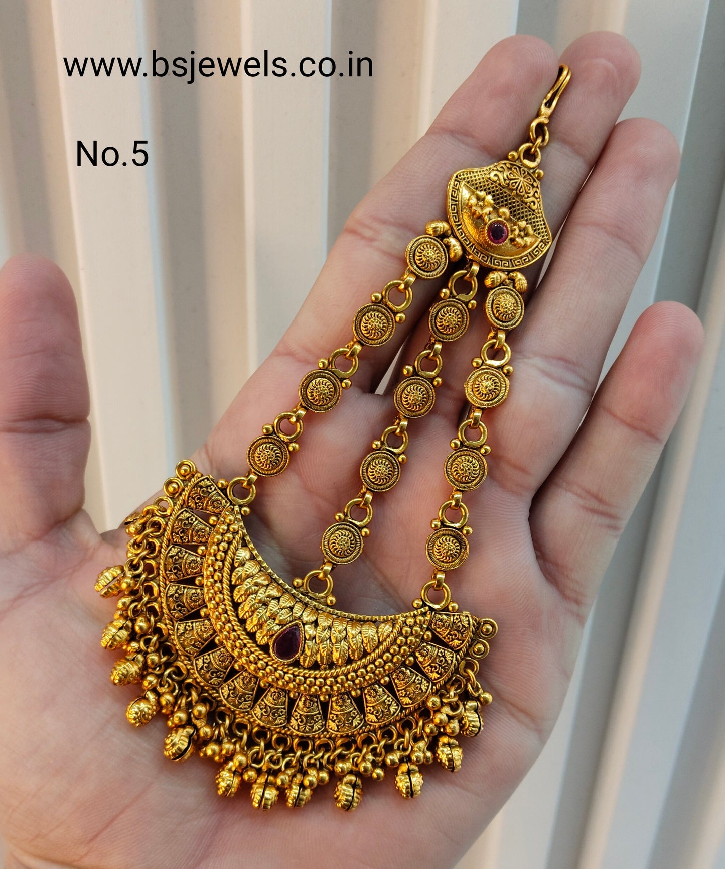 Gold Jhumar Headpassa Bridal Passa/Pakistani side Headpiece