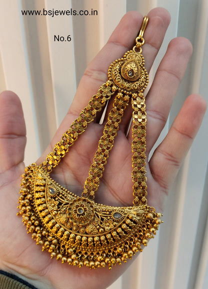 Gold Jhumar Headpassa Bridal Passa/Pakistani side Headpiece