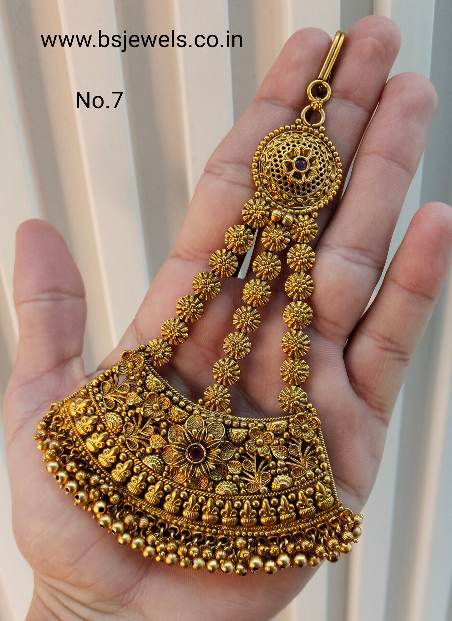 Gold Jhumar Headpassa Bridal Passa/Pakistani side Headpiece