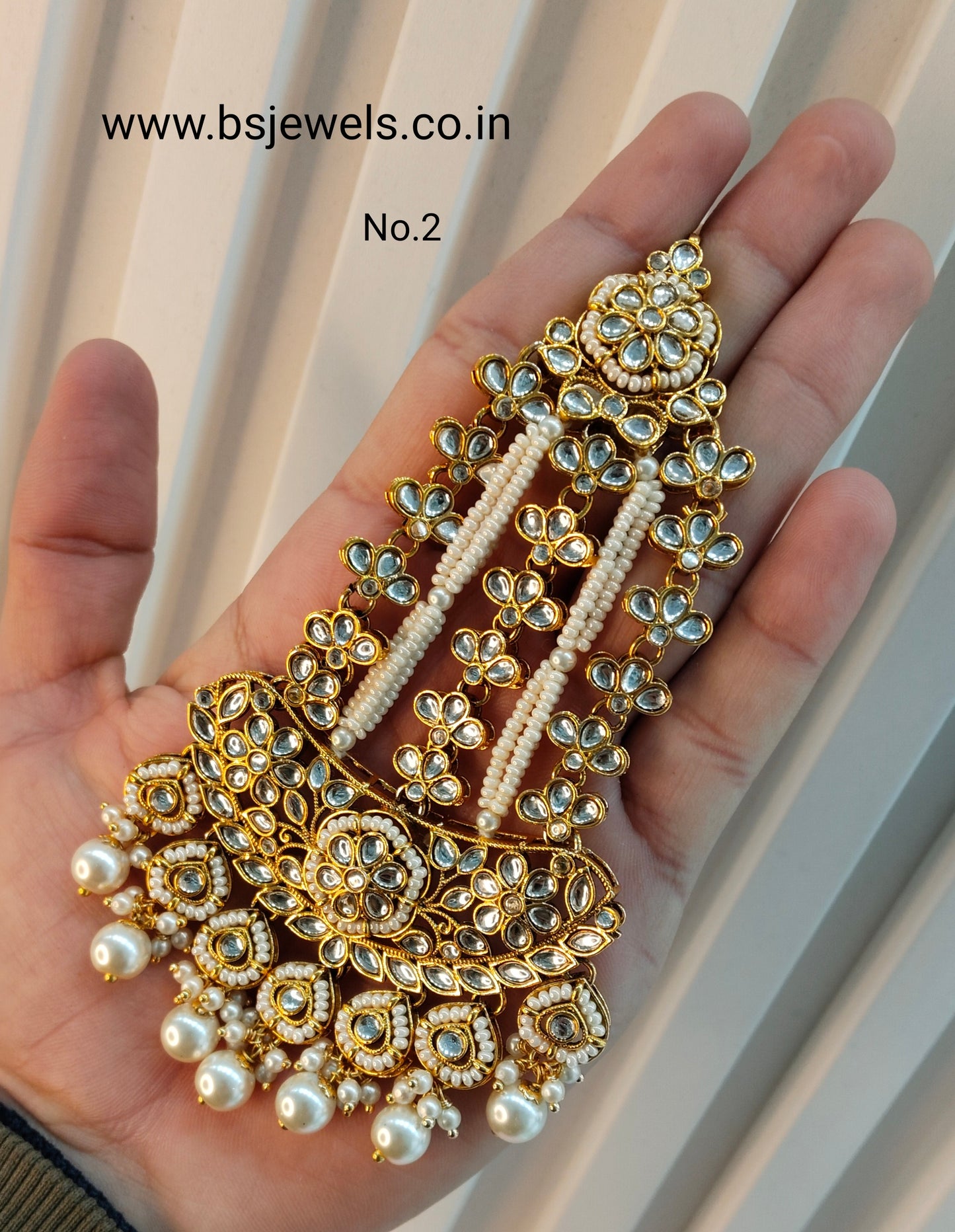 Kundan Jhumar Headpassa Bridal Passa/Pakistani side Headpiece